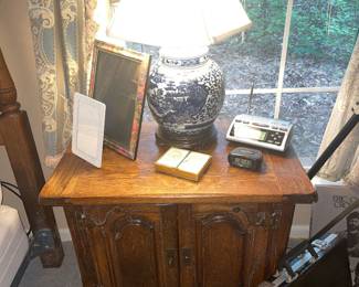 Mid Century Nightstand #2,  Oriental Ginger Jar Lamp
