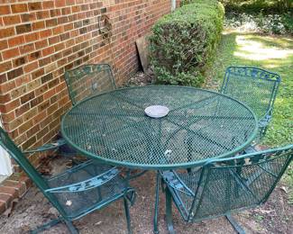 W. I. Round Table and four chairs