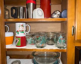Pyrex, Christmas Glasses, Mugs