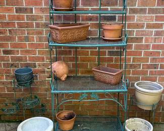 W. I. Bakers Rack, Ceramic and Terra Cotta Pots