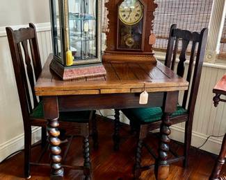 English Barley Twist Transfer Table and Chairs