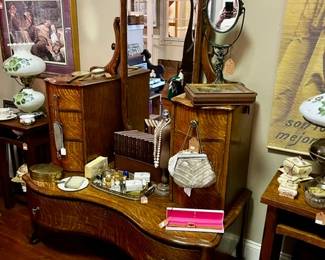 Late 1800's Oak Ladies Dresser