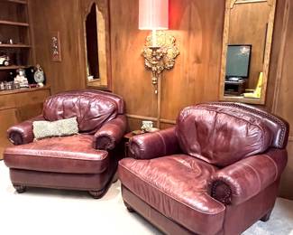 Full leather oversized chairs