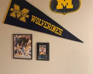 . . . Wolverine pennant and Anthony Carter autographed photo