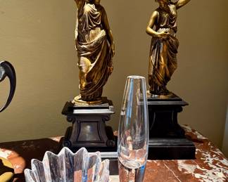 19th C gilt bronze maidens