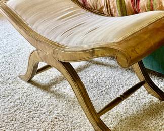 Pair French Louis XV style giltwood benches