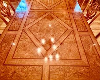 HENREDON INLAID PARQUET DINING TABLE