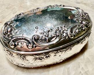 Large Sterling jewel box England 1880