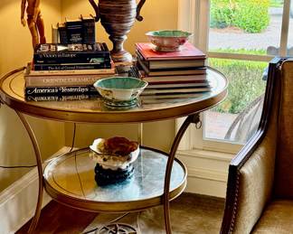 Gilt bronze Eglomise Moulin table