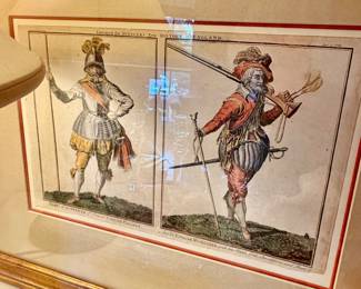Hand tinted engraving 18th C