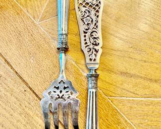 Antique French sterling fish service