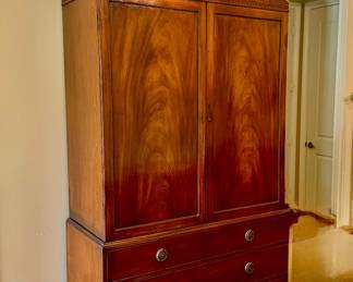 19th C Georgian linen press GORGEOUS