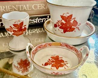 1960s HEREND RUST CHINESE BOUQUET