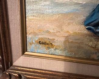 Children at the Beach Painting by C. Guillois