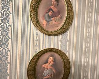 Decorative Plates with Mother and Children Depictions by Irene Spencer