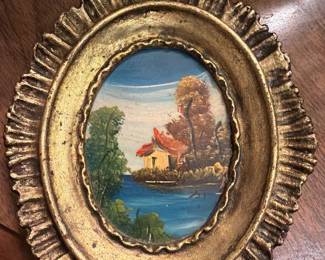Miniature Oil Painting Landscape by Van Holt