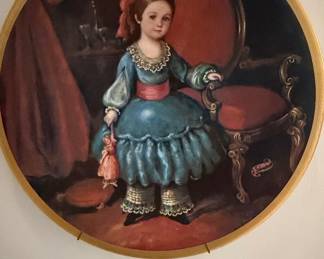 J. Sanchez Portrait Plate of a Young Girl