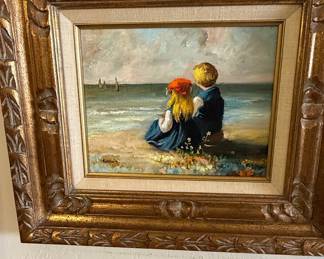 Children on Beach Oil Painting by Guillois
