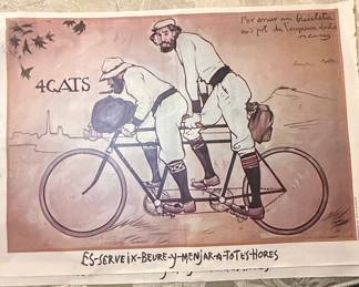 Ramon Casas and Pere Romeu on a Tandem Poster Reproduction