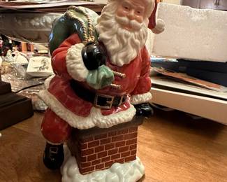 Bethany Lowe "Down the Chimney" Santa Figurine