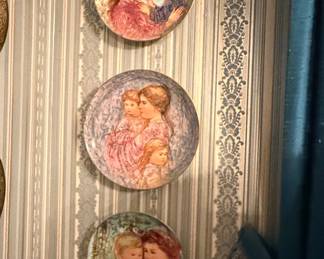 Edna Hibel Collector Plates with Mother and Child Motif