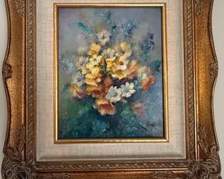 Floral Still Life Oil Painting by G. Cuiller