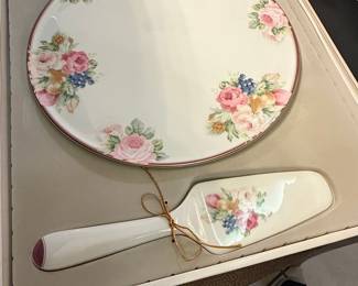 Mikasa Rosemead Cake Server and Plate Set
