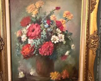Floral Still Life Oil Painting by Guillois