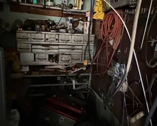 Vintage Metal Parts Cabinet