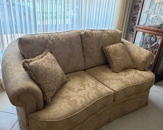 Henredon Damask Upholstered Sofa