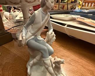 Lladro Shepherd Boy with Dog Porcelain Figurine