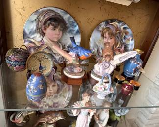 Capodimonte Porcelain Figurines and Decorative Plates