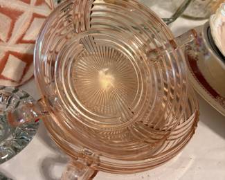 Pink depression glass