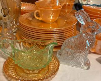 Vintage dishes, Vaseline glass