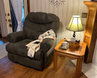 Recliner, side table