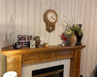 Clock, vases, decor