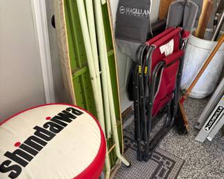 Barstool, outdoor chairs, lawn equipment