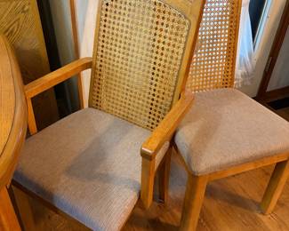 Cane back chairs