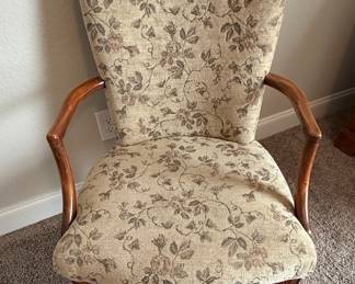 Mid-Century Floral Upholstered Armchair Style
