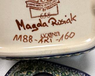 Polish Pottery Butter Dish by Magda Rosiak