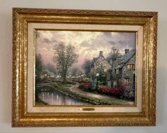 Thomas Kinkade Lamplight Lane Limited Edition Canvas Print