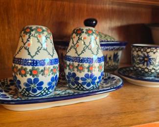 Polish Pottery Salt and Pepper Shakers