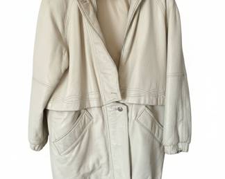 Maurices Women's Cream Leather Hooded Jacket