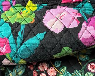 Vera Bradley Quilted Floral Print Shoulder Bag and Wallet Set