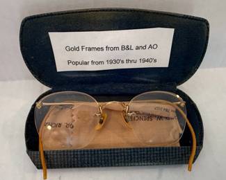 Bausch & Lomb (B&L) and AO Style Gold Filled Rimless Eyeglasses