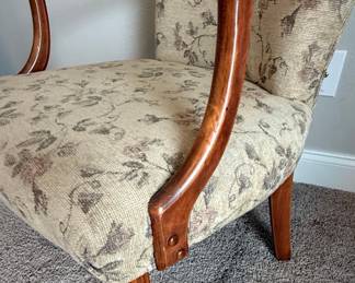 Mid-Century Floral Upholstered Armchair Style