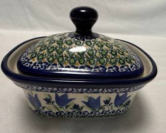 Polish Pottery Butter Dish by Magda Rosiak