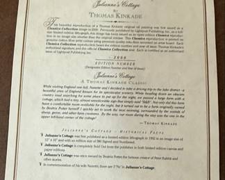 Thomas Kinkade "Julianne's Cottage" Limited Edition Canvas Print
