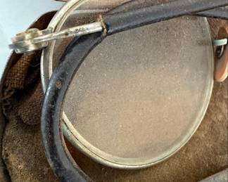 Vintage Pince-nez Eyeglasses with Leather Case