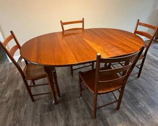 Ladder-Back Drop Leaf Dining Table and Chairs Set